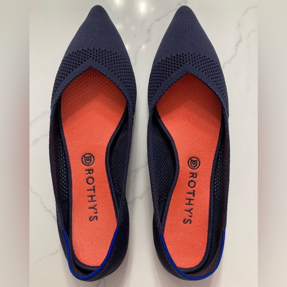 Rothy's The Point Maritime Lattice Stitch Flats